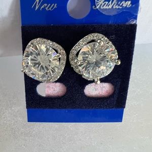 Whites Earrings with CZ